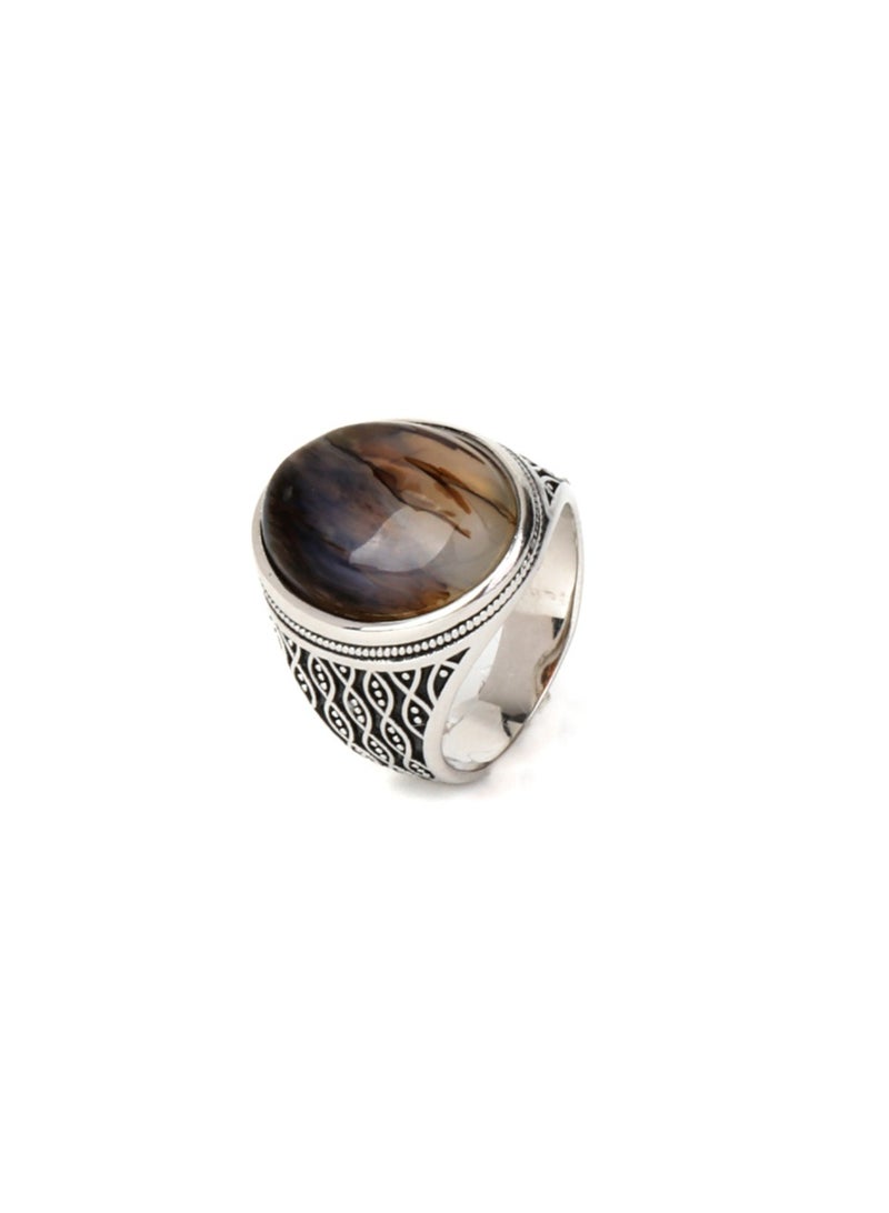 phoneme Men's silver ring special onyx - Image 2