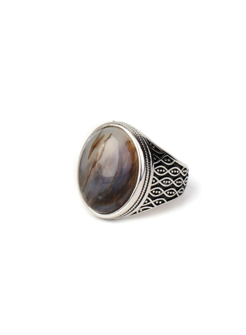 phoneme Men's silver ring special onyx - Image 1