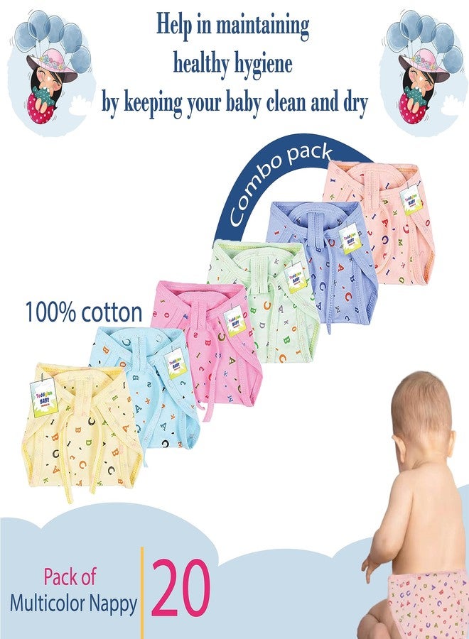 Toddylon Baby Products New Born Baby Clothes | Cloth Diapers | Langots | Nappies | Cotton | Reusable | Washable | Nappy (0-6 Months, Pack of 20) - Image 4
