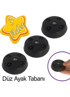 Glaswen 3 Pieces Flat Leg Base Black Furniture Table Coffee Table Leg Connector Plastic  - Image 1