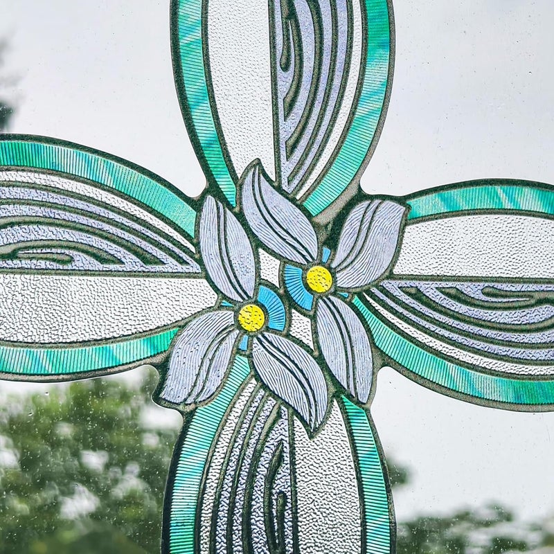 ADD.HERES Window Stickers, ‌Stained Glass Window Privacy Film UV Blocking Static Cling for Home Kitchen Office Bathroom, Whisper 30x40D - Image 3