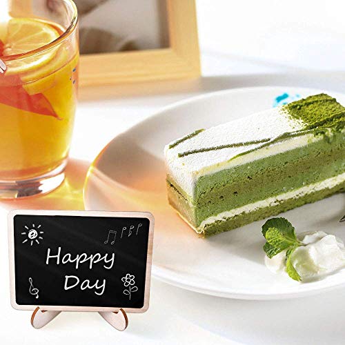 Haoser Wood Mini Chalkboard Labels, 20 Pack Small Chalkboards Blackboard with Easel Stand for Weddings, Birthday Parties, Message Board Signs and Event Decorations - Image 4