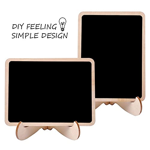 Haoser Wood Mini Chalkboard Labels, 20 Pack Small Chalkboards Blackboard with Easel Stand for Weddings, Birthday Parties, Message Board Signs and Event Decorations - Image 3