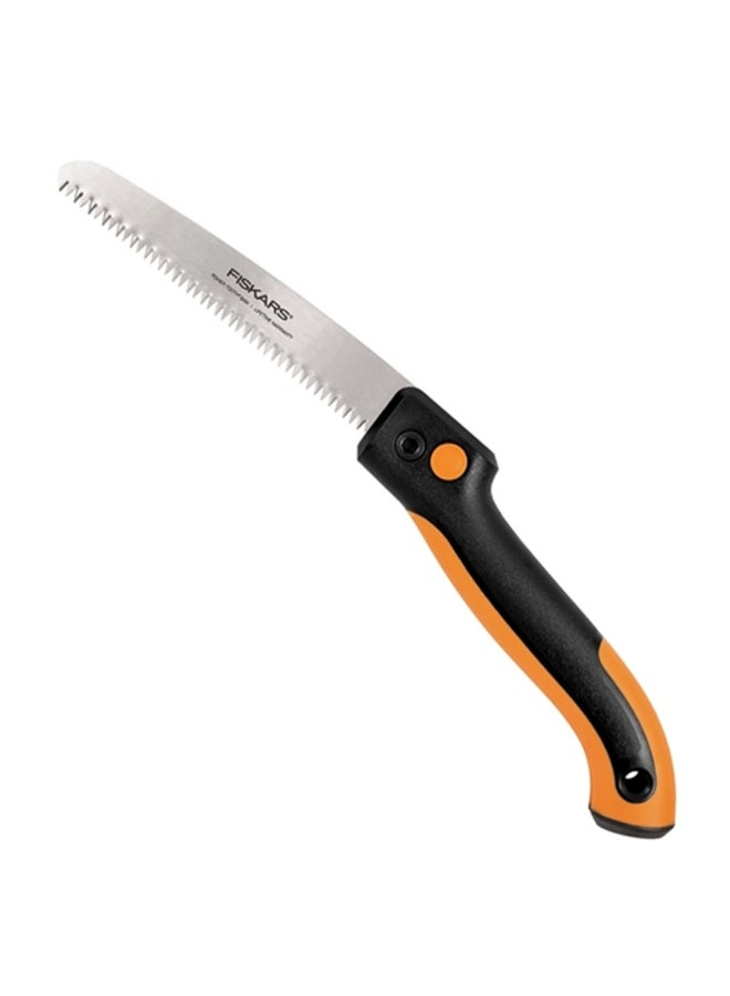 Fiskars Triple-Ground Teeth Soft Grip Foldable Pruning Saw Black and Orange 7inch 3622321 - Image 1