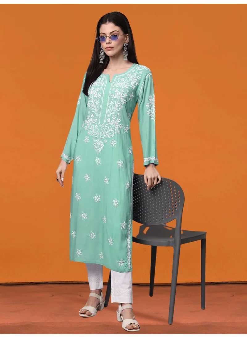 Alaya Hand Embroidered Chikankari Modal Kurta-AL4059