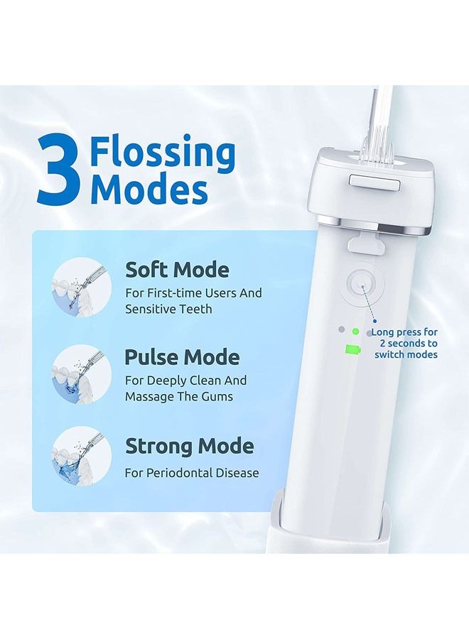 Arabest Water Flosser [Mini Cordless Portable] Oral Irrigator Water Teeth Cleaner Pick, Telescopic Water Tank, 3 Modes & IPX7 Waterproof, Home & Travel Water Flossers (white) - Image 4
