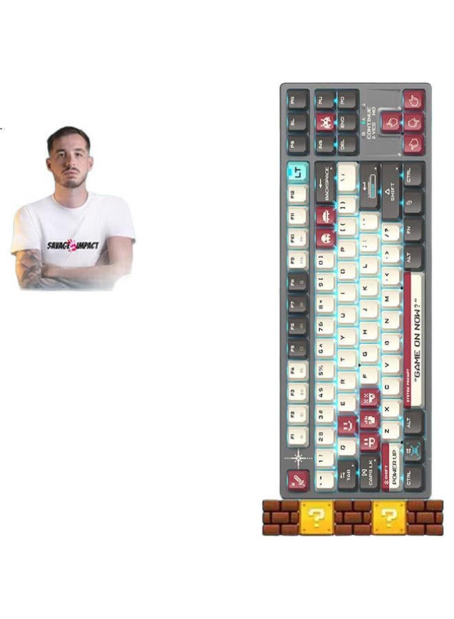 A4TECH A4Tech S80Rt 87-Key Wired Mechanical Keyboard, Alpha Optical Switch Fps Gaming Rt Pubg Valorant League Of Legends E-Sports, Bloodhand Phantom, Pixel Battle Red - Image 3