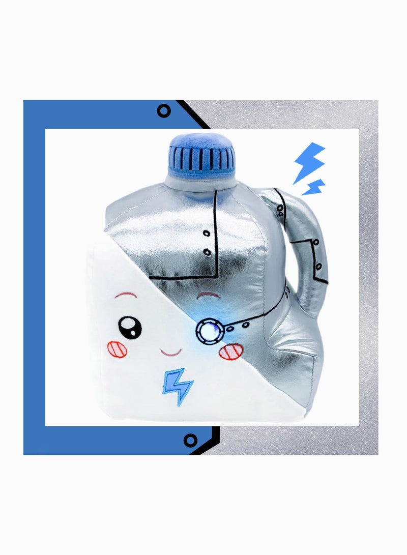 SYOSI Milk Cup Cyborg Plush Toy, SYOSI Cute Lanky Plush Toy, Eye with LED Lightt, Half Robot, Great Gift for Kids, Cartoon Fans (9.4 Inches) - Image 1