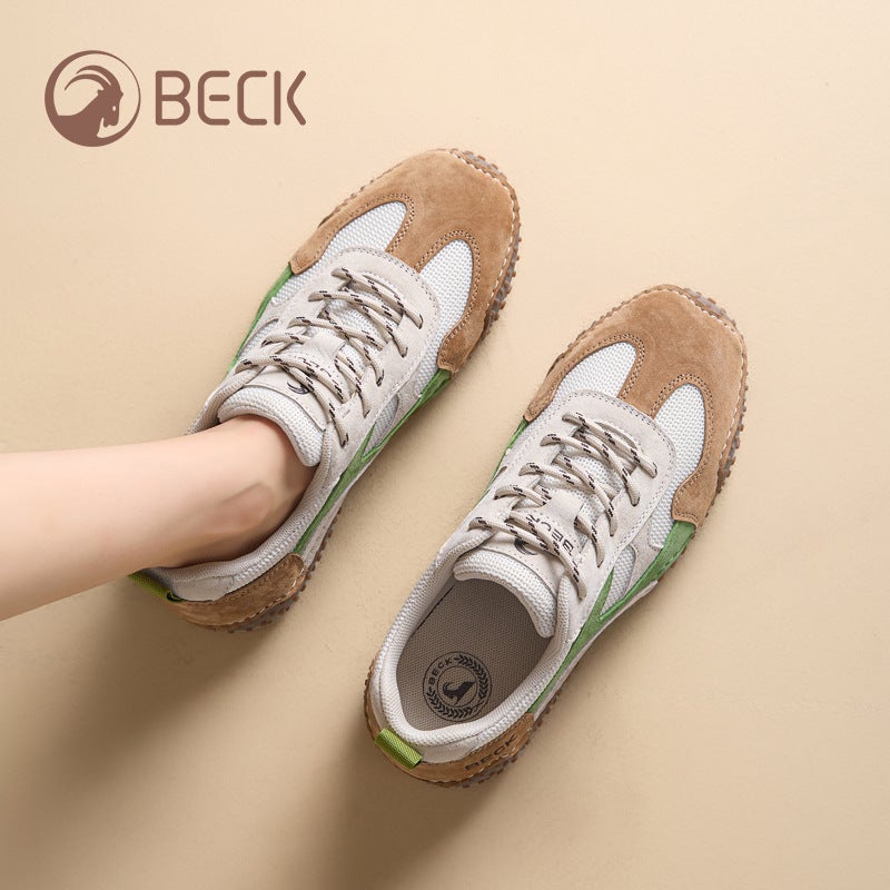 BECK Women's Casual Leather Flat Shoes - Image 1