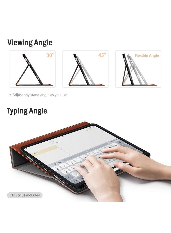 Antbox Case for iPad Air 11-inch M3 (2025) / M2 (2024), iPad Air 5th/4th Generation 10.9'' Vegan Leather with Pencil Holder Typing Angle Auto Sleep/Wake Muti-Stand (Brown) - Image 4