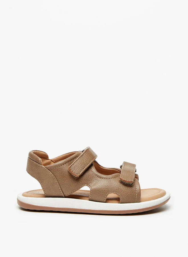 JUNIORS Boys Solid Back Strap Sandals With Hook And Loop Closure