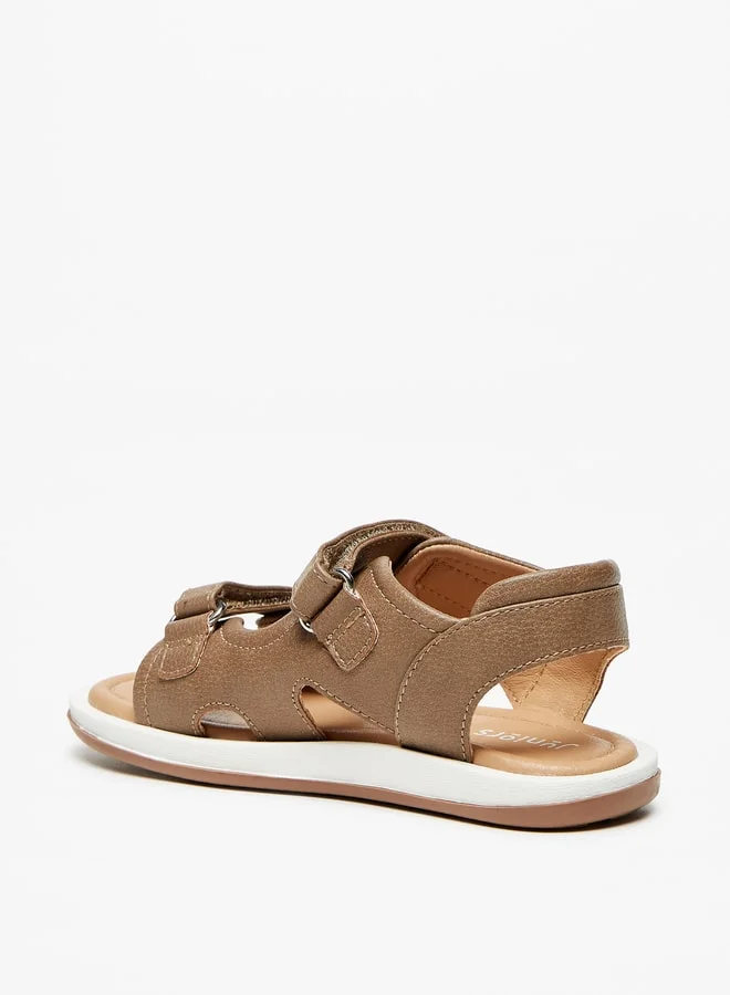 JUNIORS Boys Solid Back Strap Sandals With Hook And Loop Closure