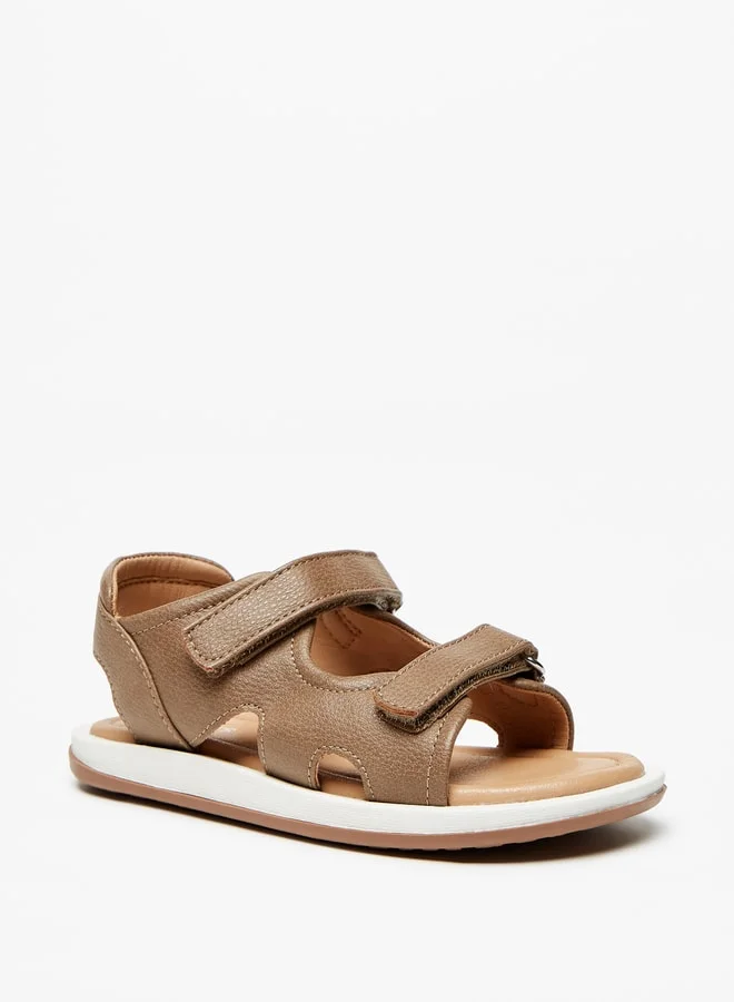 JUNIORS Boys Solid Back Strap Sandals With Hook And Loop Closure