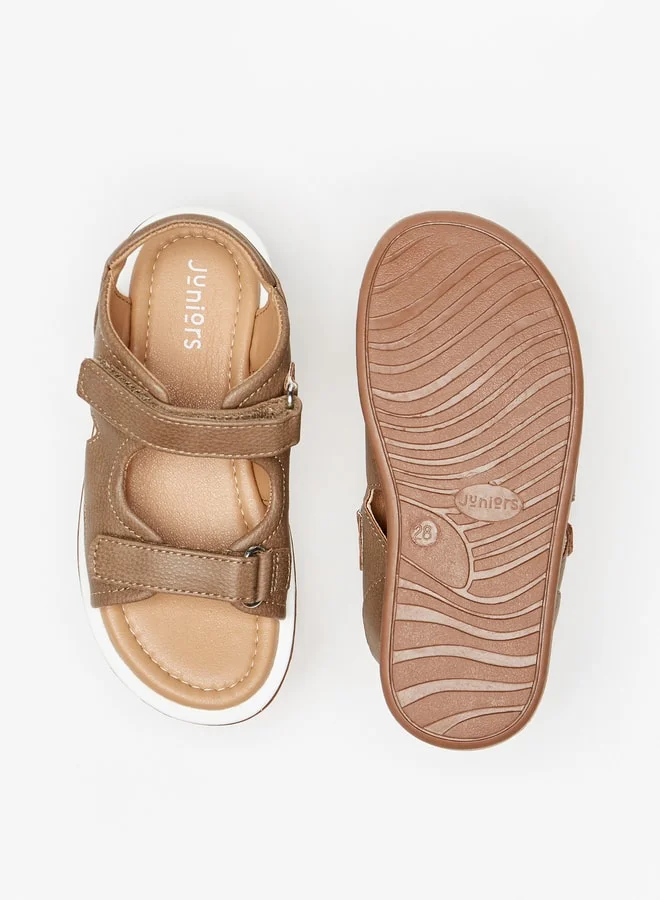 JUNIORS Boys Solid Back Strap Sandals With Hook And Loop Closure