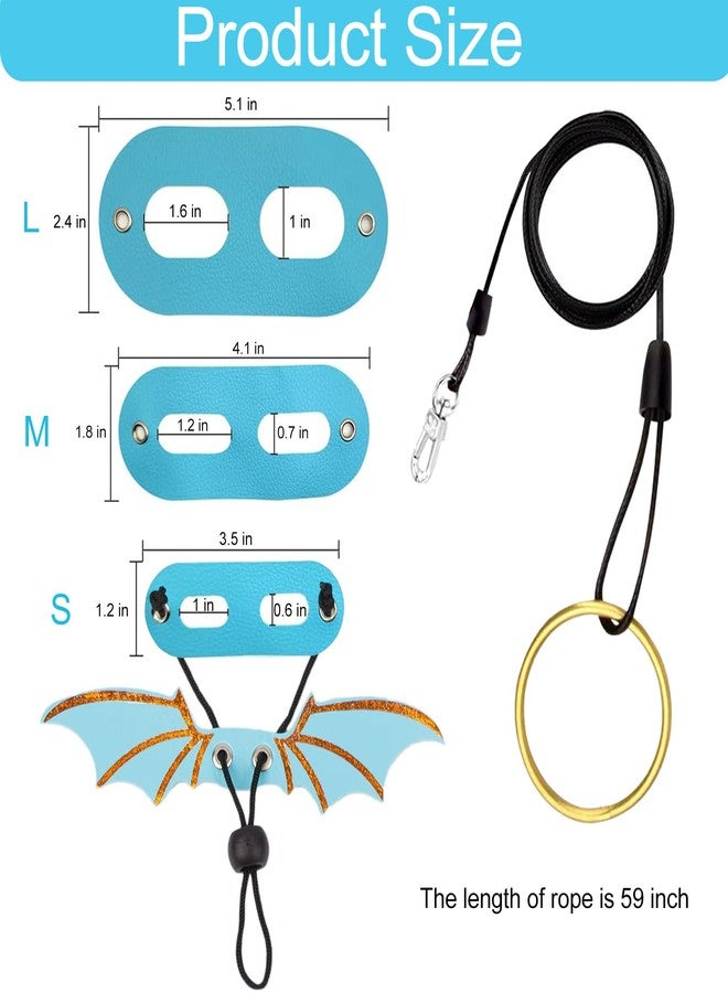 KYLELOVE Lizard Harness and Leash-3 Size Pack Bearded Dragon Leather Dinosaur Wing Harness Reptile Leash Set for Safety Walking Costume Indoor Outdoor - Image 3