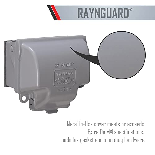 TayMac MX3300 RaynGuard Extra Duty Metal Weatherproof in-Use Cover, 1-Gang, Gray - Image 3