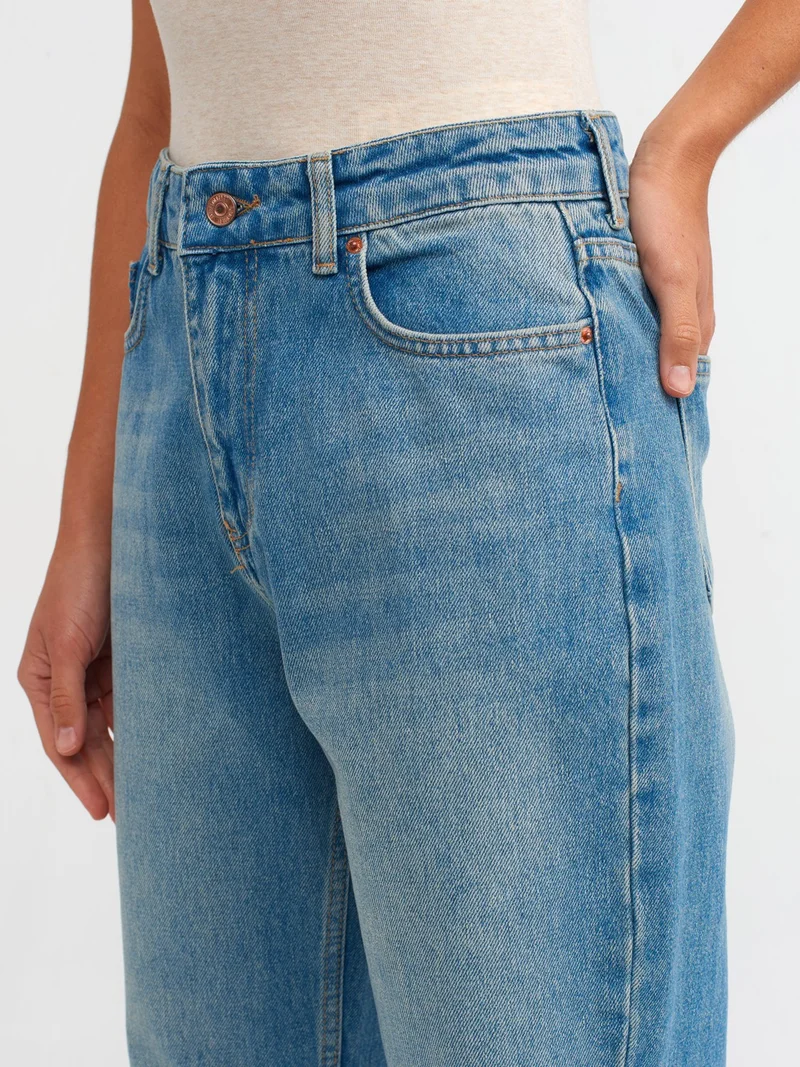 ديلفين 71466 Self-Tinted Straight Denim Trousers-Blue