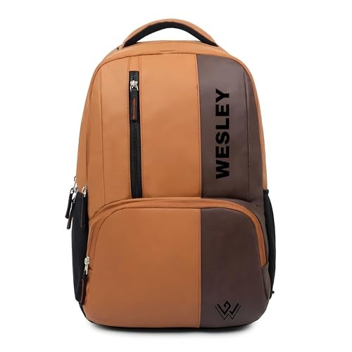 Wesley Vintage faux leather Water Resistant Laptop Backpack/Casual Backpack/Daypack/Travel Backpack/College Bag For Men/Women Water-Resistant Laptop Backpack, Modern Minimalist, Business Travel - Image 1
