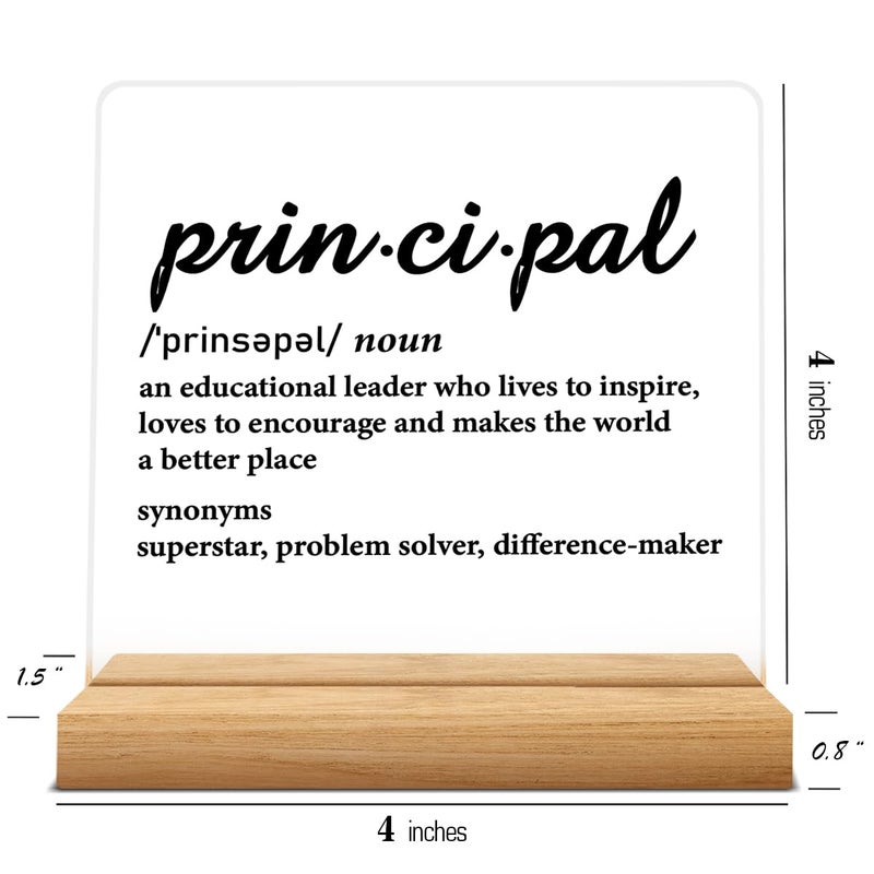 Zauly School Principal Appreciation Gifts for Men Women, Principal Definition Acrylic Desk Sign Decor - Image 3