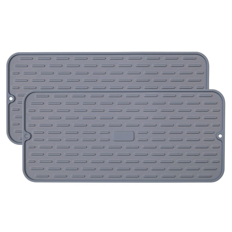 To encounter To encounter Silicone Dish Drying Mat Small 175 x 8  Set of 2 Flexible Stemware Drying Mat Heat Resistant Silicone Trivet Countertop Mat Dish Draining Mat Sink Mat 