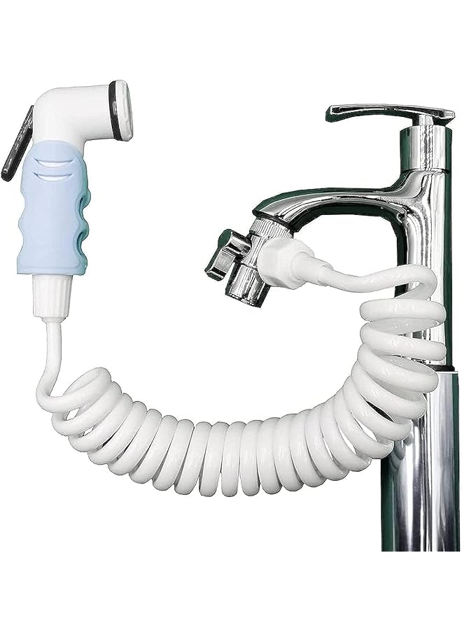 The Bros شطاف السفر المحمول من بروز، شطاف محمول، رشاش مرحاض، مجموعة شطاف مع خرطوم ومحولات للصنابير، سهل التركيب حتى 2.5 متر قابل للتمديد - Image 1