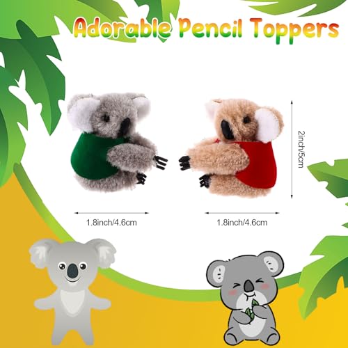 Youdaju 72 Pcs Koala Clip Buddy Koala Clip Stuffed Animal Pencil Toppers Fuzzy Bear Hugger Clip Brown Grey Plush Animal Plush Pencil Clips Accessories - Image 5