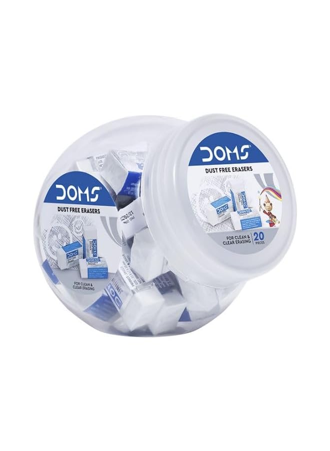 DOMS Dust Free Erasers 20 Pieces Set White 3138172