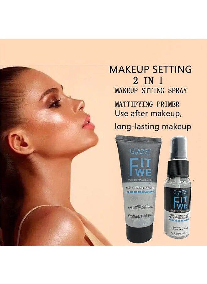 2 Piece Makeup Stting Spray Mattifying Primer Set