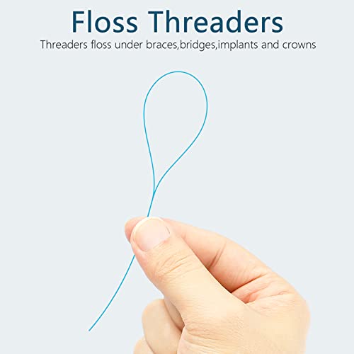 DanTicy Floss Threaders, Deep Clean Dental Floss Threader for Braces, Bridges, and Implants 200PCS(4Pack),Blue - Image 3