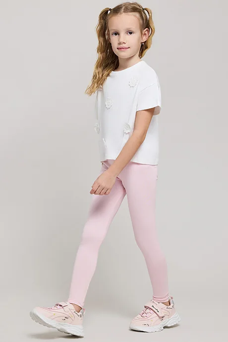 أر أند بي Solid Leggings with Elastic Waist