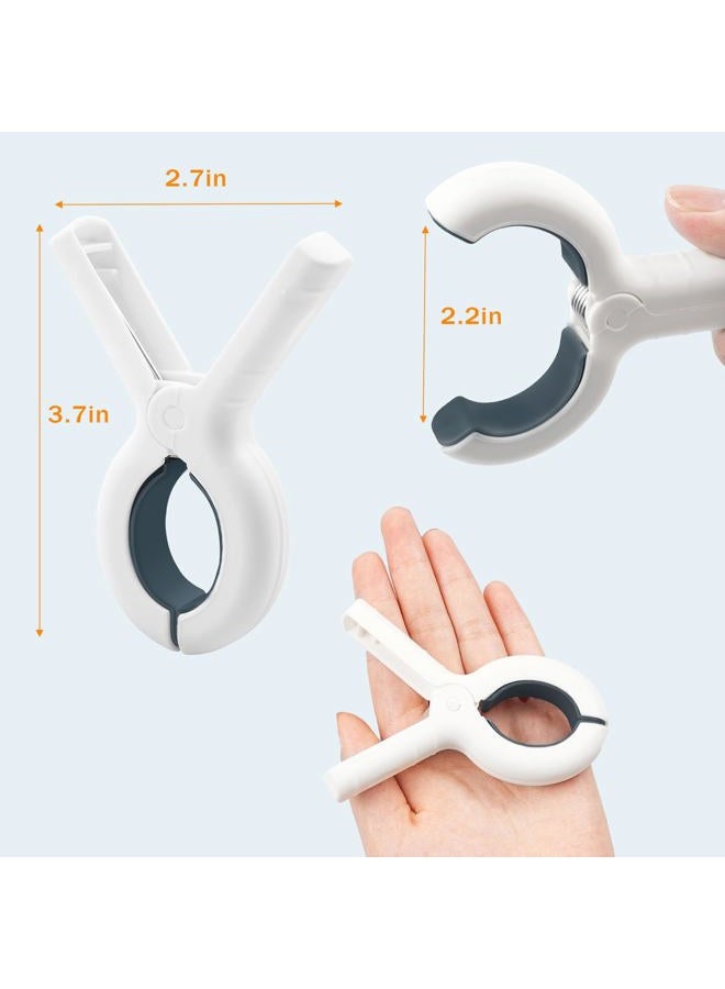 Dreecy 8 Pcs Beach Towel Clips for Beach Chairs, Towel Holder for Beach Chair Pool Chair on Cruise, Jumbo Size Heavy Duty Clothes Pins, Beach Chair Clips to Keep Your Towel from Blowing Away (White) - Image 3