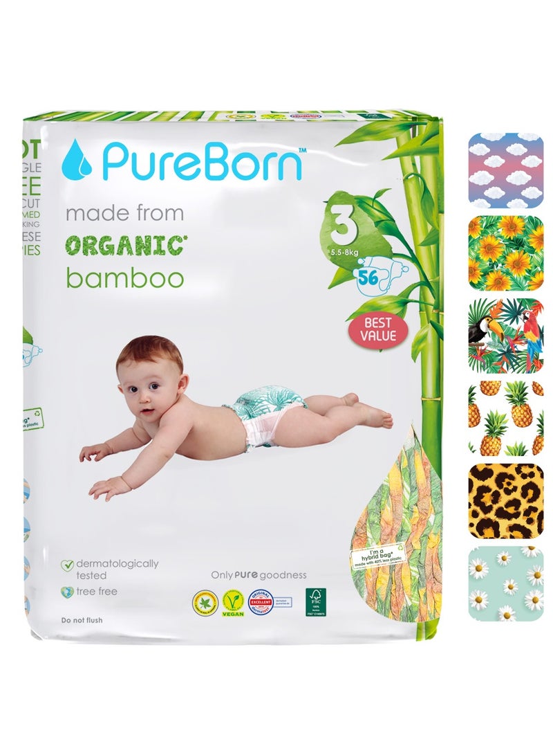 بيور بورن حفاضات بامبو بيولوجية مزدوجة متوسطة الحجم 3 - Image 1