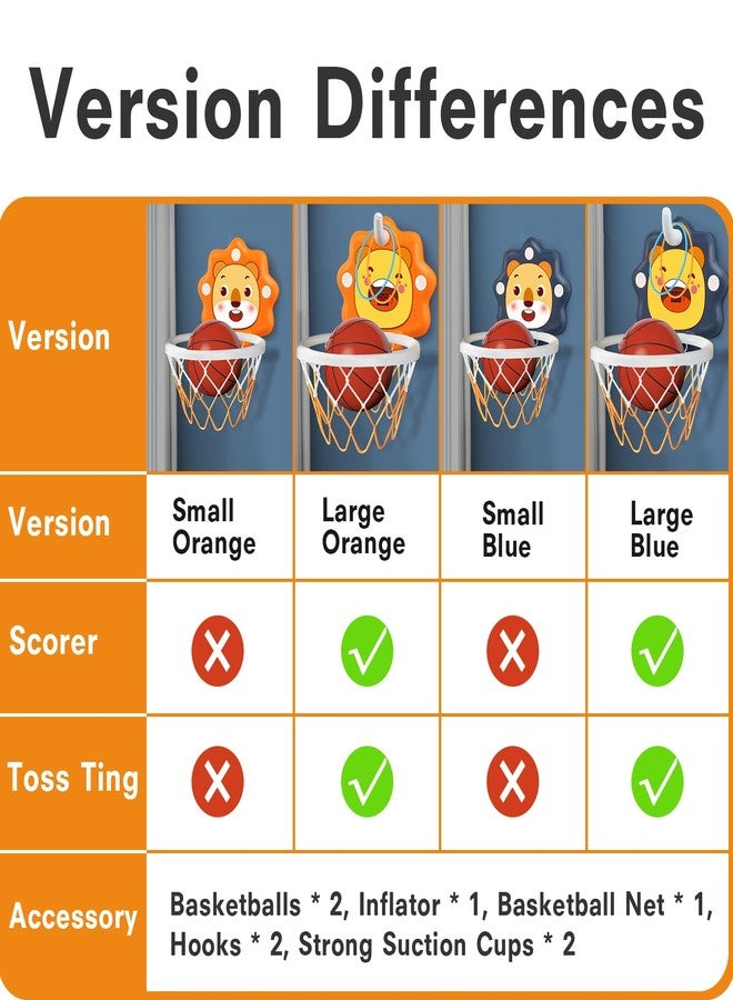 ZOENMG Toddler Kids Basketball Hoop Indoor Toys,Scoreboard Portable Design Adjustable Height,Christmas Birthday Baby Toddler Kids Boys Small Mini Basketball Hoop Gifts Toys (Orange, Small) - Image 5