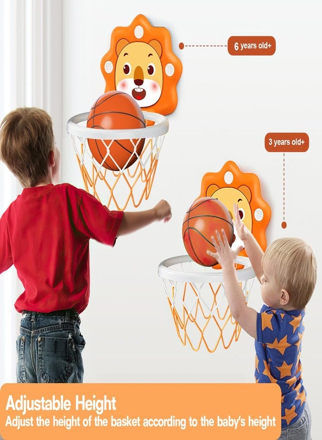 ZOENMG Toddler Kids Basketball Hoop Indoor Toys,Scoreboard Portable Design Adjustable Height,Christmas Birthday Baby Toddler Kids Boys Small Mini Basketball Hoop Gifts Toys (Orange, Small) - Image 2