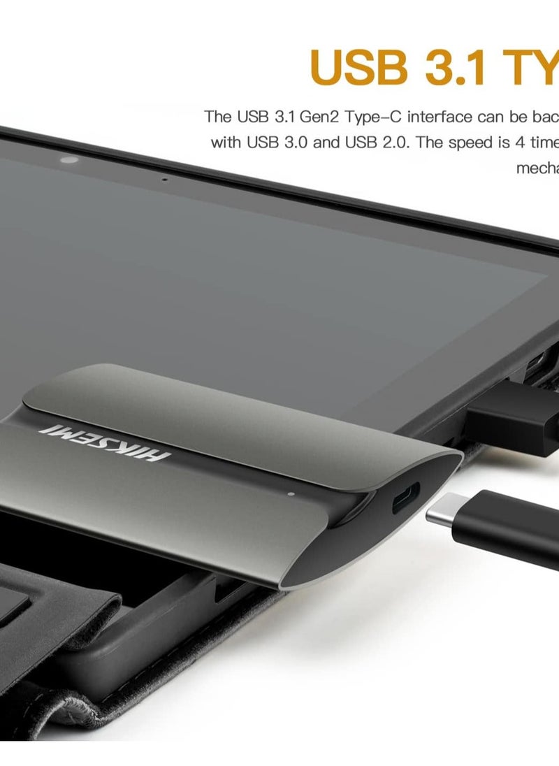 HIKSEMI T300S 1TB Portable External SSD Read Speed Up to 560MB/S, USB 3.1/Type C, External Solid State Drives