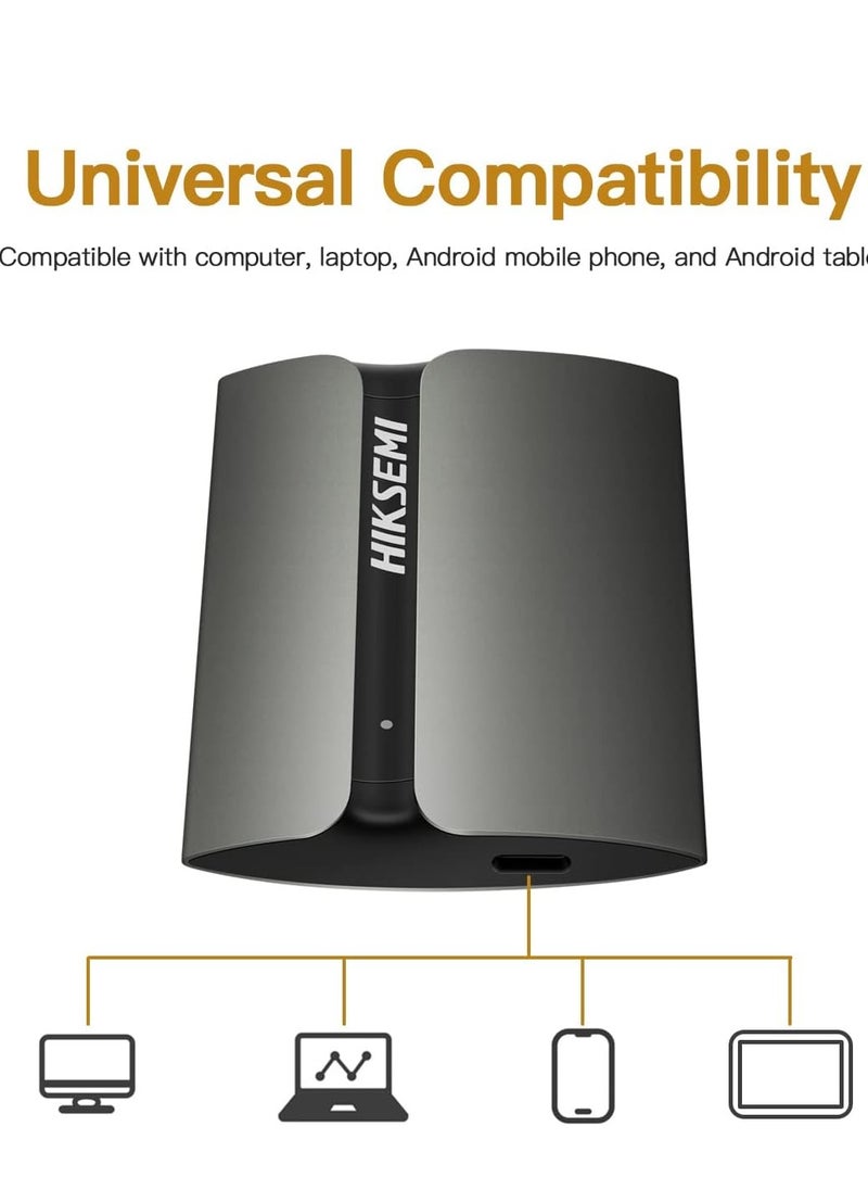 HIKSEMI T300S 1TB Portable External SSD Read Speed Up to 560MB/S, USB 3.1/Type C, External Solid State Drives
