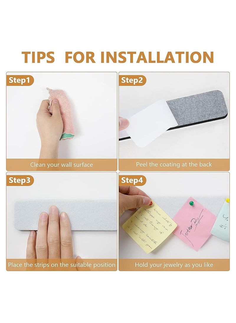 Generic 5 Pack Bulletin Board Strips, Felt Pin Board Bar with 50 Push Pins Self-Adhesive Felt Bulletin Board for Office School Home Wall Decoration, for Organize Memo, Photos, Display  - Image 4