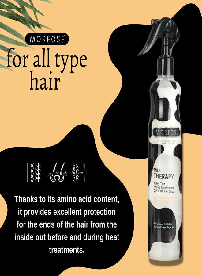 Morfose Professional Two Phase Leave-in Conditioner for Dry, Damaged, or Brittle Strands, Repairs and Protects, Damage, and Split Ends, 13.52 Fl Oz (Milk Therapy) - Image 4