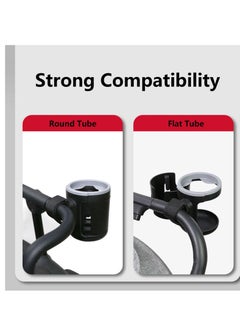 SYOSI Cup Holder for Walker,360 Degrees Rotation Stroller Organizer Cup Holder, 2 in 1 Cup Holder - Universal Bike Water Bottle Holders for Bicycle, Stroller, Scooter, Walker, Wheelchair  - Image 5