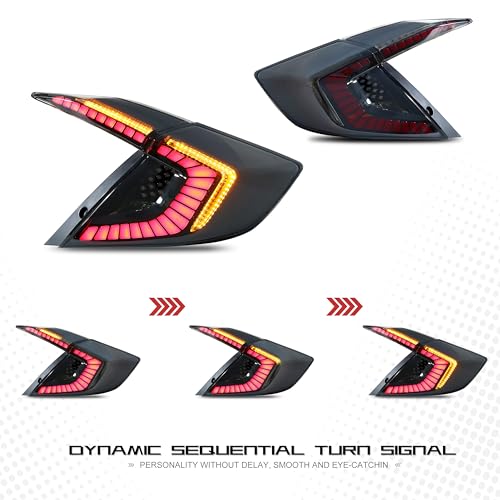 inginuity time LED Tail Lights For Honda Civic 10Th Generation 2016-2021 DRL Start Up Animation Rear Lamp Assembly (Not Fit For Hatchback) - Image 3