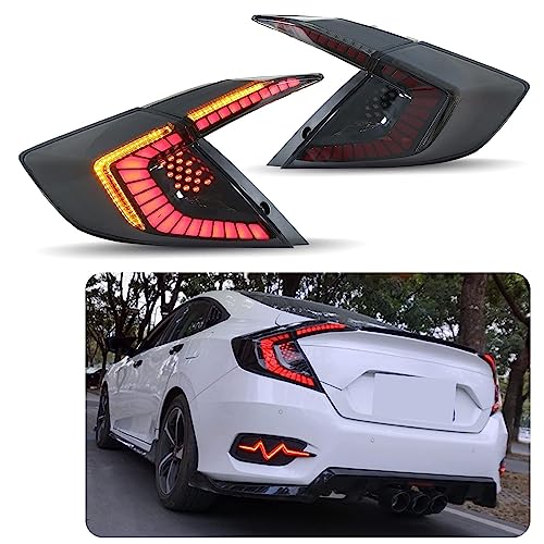 inginuity time LED Tail Lights For Honda Civic 10Th Generation 2016-2021 DRL Start Up Animation Rear Lamp Assembly (Not Fit For Hatchback) - Image 5
