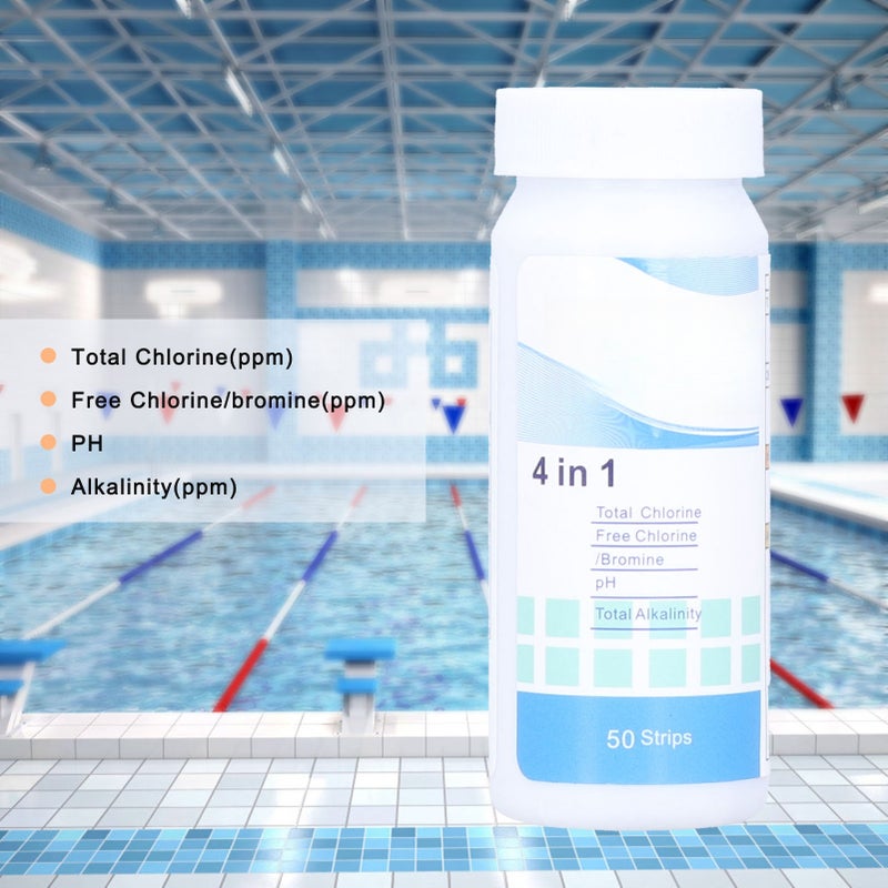 50 Counts 4in 1 Swimming Pool Spa Water Test Strips Chlorine Free Chlorine/Bromine PH Alkalinity - Image 5