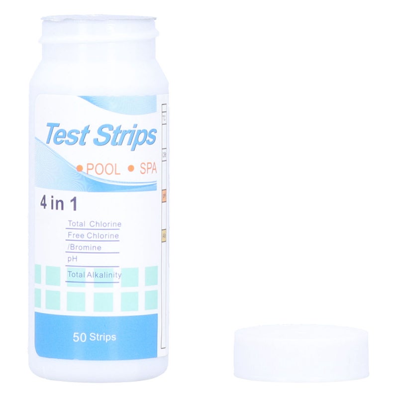 50 Counts 4in 1 Swimming Pool Spa Water Test Strips Chlorine Free Chlorine/Bromine PH Alkalinity - Image 1