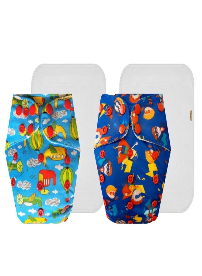 حفاضات دمبلدو القماشية الممتازة مع حشوة قطنية (عبوة من قطعتين) | ملائمة تمامًا | وسادة ماصة بست طبقات | سهلة التنظيف | موثوق بها من قبل الأمهات | من 3 أشهر إلى 3 سنوات | للجنسين - Image 1