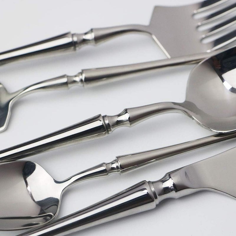 JASHII 20piece 1810 Stainless Steel Silver FlatwareCutleryTableware Set Service for 4 Person Include KnifeForkSpoon Mirror Polished Silver - Image 4