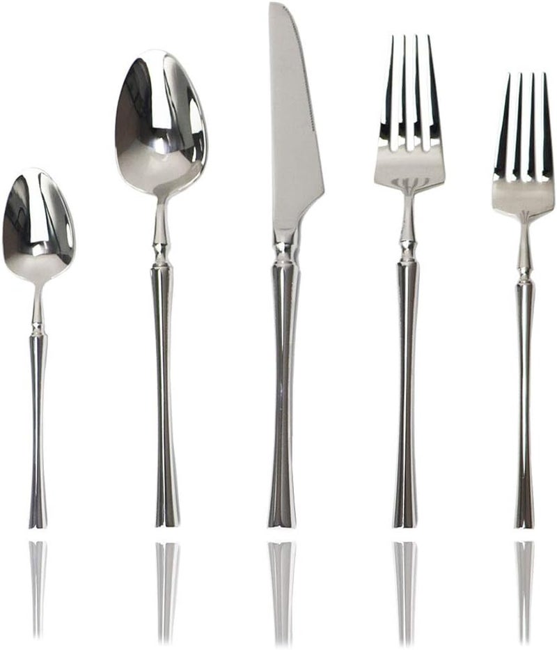 JASHII 20piece 1810 Stainless Steel Silver FlatwareCutleryTableware Set Service for 4 Person Include KnifeForkSpoon Mirror Polished Silver - Image 1
