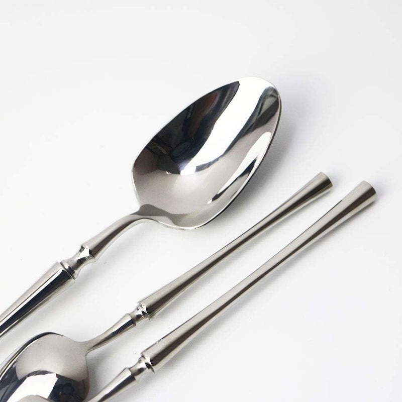 JASHII 20piece 1810 Stainless Steel Silver FlatwareCutleryTableware Set Service for 4 Person Include KnifeForkSpoon Mirror Polished Silver - Image 5