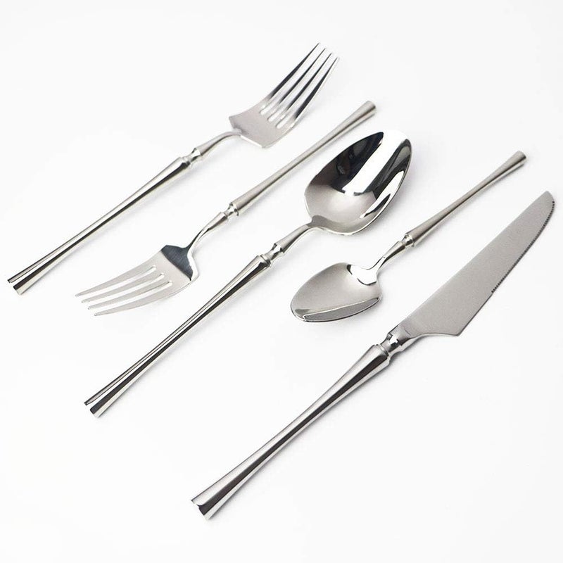 JASHII 20piece 1810 Stainless Steel Silver FlatwareCutleryTableware Set Service for 4 Person Include KnifeForkSpoon Mirror Polished Silver - Image 2