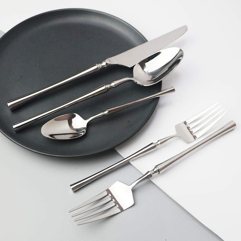 JASHII 20piece 1810 Stainless Steel Silver FlatwareCutleryTableware Set Service for 4 Person Include KnifeForkSpoon Mirror Polished Silver - Image 3