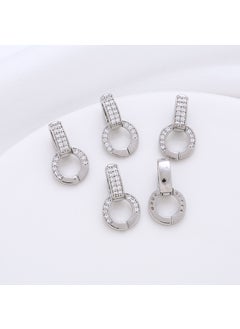 14K Gold Plated Zircon Pendant Clasp for DIY Jewelry White gold universal hanging ring buckle (11*20)mm